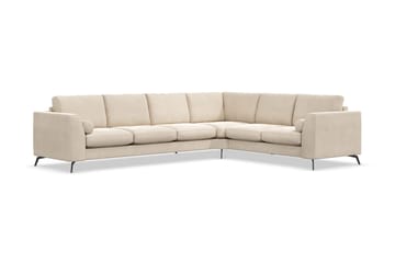 Ocean Lyx 5-sits Vändbar L-formad Hörnsoffa i Sammet - Beige - Möbler - Soffa - Sammetssoffa