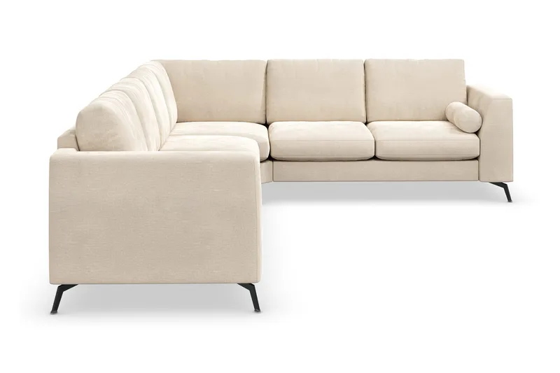 Ocean Lyx 5-sits Vändbar L-formad Hörnsoffa i Sammet - Beige - Möbler - Soffa - Sammetssoffa