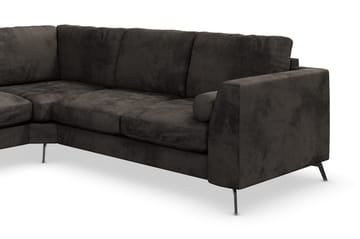 Ocean Lyx 5-sits Vändbar L-formad Hörnsoffa i Sammet - Mörkgrå - Möbler - Soffa - Sammetssoffa
