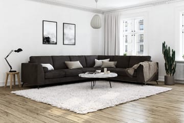 Ocean Lyx 5-sits Vändbar L-formad Hörnsoffa i Sammet - Mörkgrå - Möbler - Soffa - Sammetssoffa