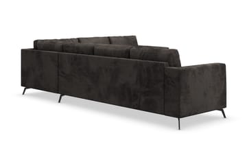 Ocean Lyx 5-sits Vändbar L-formad Hörnsoffa i Sammet - Mörkgrå - Möbler - Soffa - Sammetssoffa