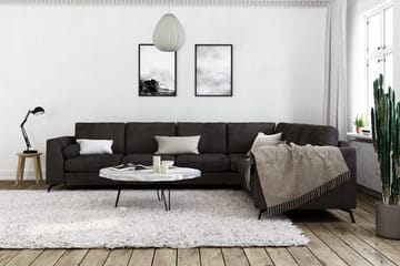 Ocean Lyx 5-sits Vändbar L-formad Hörnsoffa i Sammet - Mörkgrå - Möbler - Soffa - Sammetssoffa