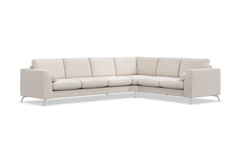 Ocean Lyx 5-sits Vändbar L-formad Hörnsoffa i Tyg - Beige - Möbler - Soffa - Hörnsoffa