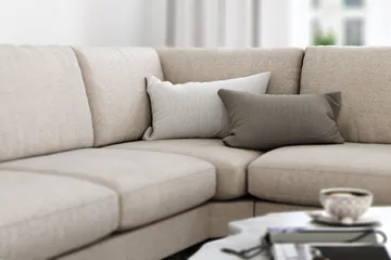 Ocean Lyx 5-sits Vändbar L-formad Hörnsoffa i Tyg - Beige - Möbler - Soffa - Hörnsoffa