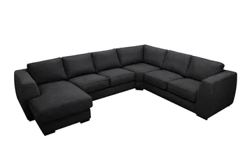 Optus 5-sits Hörnsoffa med divan vändbar - Svart - Möbler - Soffa - Hörnsoffa - Hörnsoffa med divan