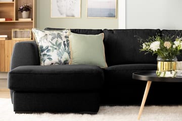 Optus 5-sits Vändbar U-formad Hörnsoffa med divan i Tyg - Svart - Möbler - Soffa - Hörnsoffa - Hörnsoffa med divan