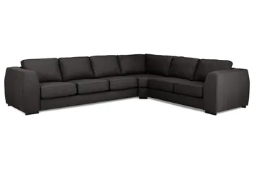 Optus 5-sits Vänstervänd L-formad Hörnsoffa i Tyg - Mörkgrå - Möbler - Soffa - Hörnsoffa