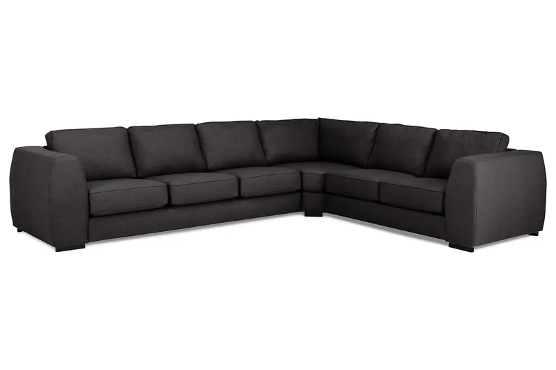 Optus 5-sits Vänstervänd L-formad Hörnsoffa i Tyg - Mörkgrå - Möbler - Soffa - Hörnsoffa