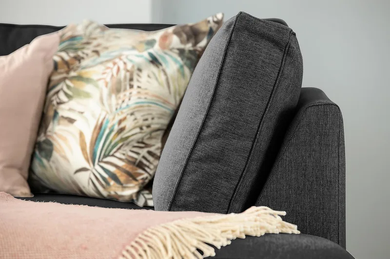 Optus 5-sits Vänstervänd L-formad Hörnsoffa i Tyg - Mörkgrå - Möbler - Soffa - Hörnsoffa