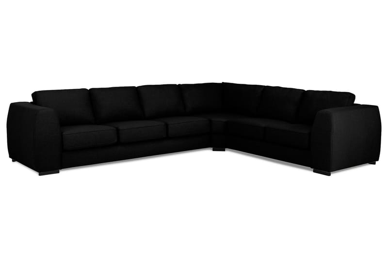 Optus 5-sits Vänstervänd L-formad Hörnsoffa i Tyg - Svart - Möbler - Soffa - Hörnsoffa