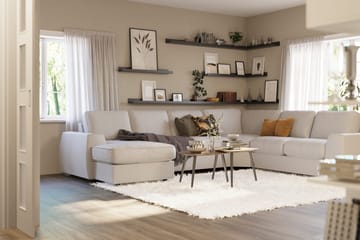 Optus Lyx 5-sits Högervänd U-formad Hörnsoffa med divan i Tyg - Ljusgrå - Möbler - Soffa - Hörnsoffa - Hörnsoffa med divan