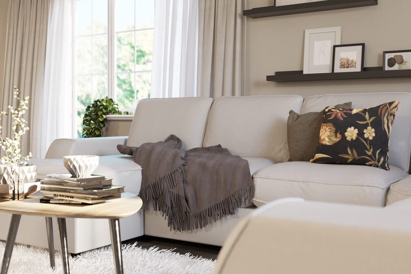 Optus Lyx 5-sits Högervänd U-formad Hörnsoffa med divan i Tyg - Ljusgrå - Möbler - Soffa - Hörnsoffa - Hörnsoffa med divan