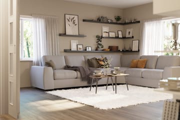 Optus Lyx 5-sits Vändbar L-formad Hörnsoffa i Tyg - Grå - Möbler - Soffa - Hörnsoffa