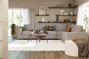 Optus Lyx 5-sits Vändbar L-formad Hörnsoffa i Tyg - Grå - Möbler - Soffa - Hörnsoffa