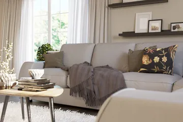 Optus Lyx 5-sits Vändbar L-formad Hörnsoffa i Tyg - Grå - Möbler - Soffa - Hörnsoffa