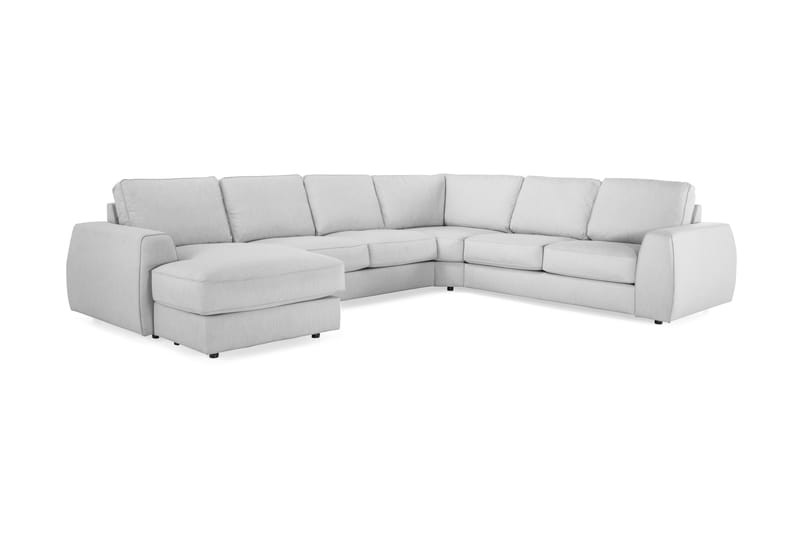 Optus Lyx 5-sits Vänstervänd U-formad Hörnsoffa med divan i Tyg - Grå - Möbler - Soffa - Hörnsoffa - Hörnsoffa med divan