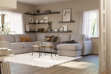 Optus Lyx 5-sits Vänstervänd U-formad Hörnsoffa med divan i Tyg - Grå - Möbler - Soffa - Hörnsoffa - Hörnsoffa med divan