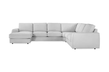 Optus Lyx 5-sits Vänstervänd U-formad Hörnsoffa med divan i Tyg - Grå - Möbler - Soffa - Hörnsoffa - Hörnsoffa med divan