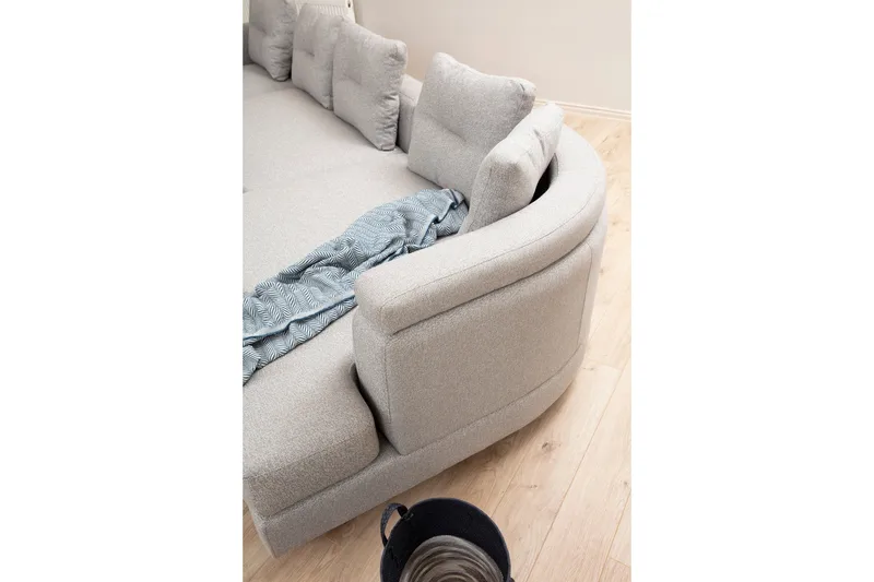 Pavdova Hörnsoffa 4-sits - Ljusgrå - Möbler - Soffa - Divansoffa & schäslongsoffa - 4 sits soffa med divan