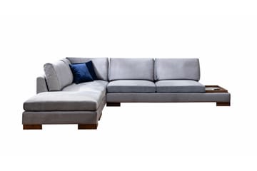 Soffa med Schäslong Nathalie m Pall Vänster - Mörkgrå/Natur - Möbler - Soffa - Hörnsoffa
