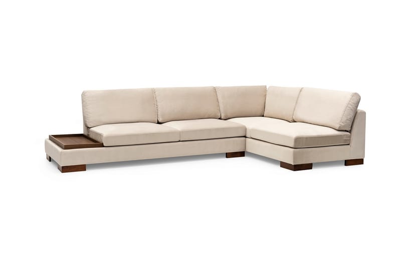 Soffa med Schäslong Nathalie m Pall Höger - Beige/Natur - Möbler - Soffa - Hörnsoffa