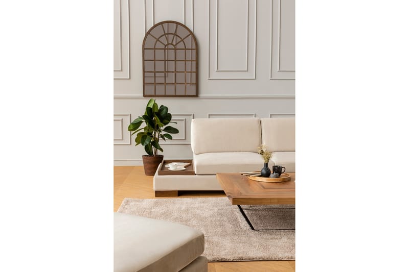 Soffa med Schäslong Nathalie m Pall Höger - Beige/Natur - Möbler - Soffa - Hörnsoffa