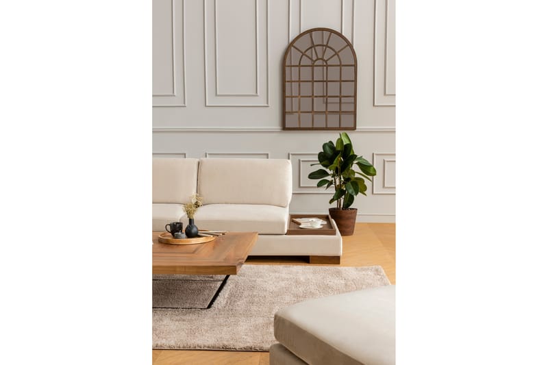 Soffa med Schäslong Nathalie m Pall Vänster - Beige/Natur - Möbler - Soffa - Hörnsoffa