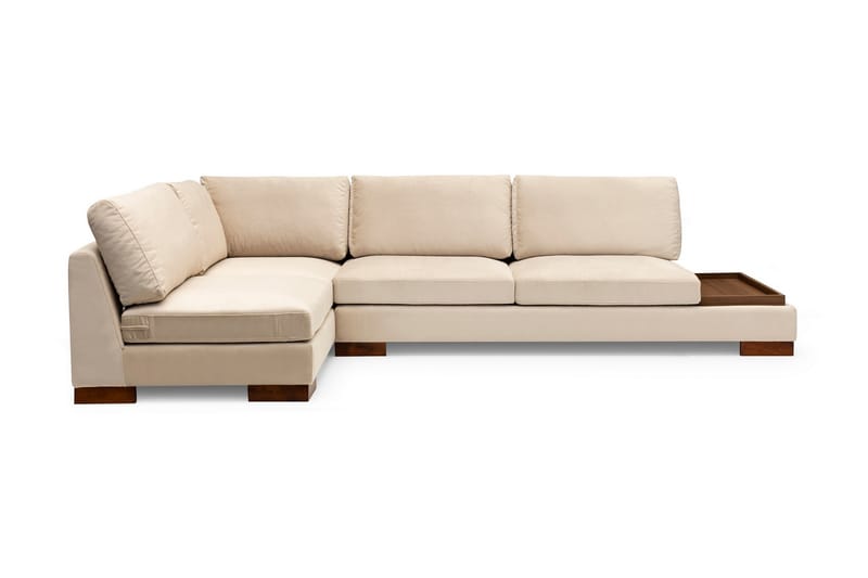 Soffa med Schäslong Nathalie m Pall Vänster - Beige/Natur - Hörnsoffa