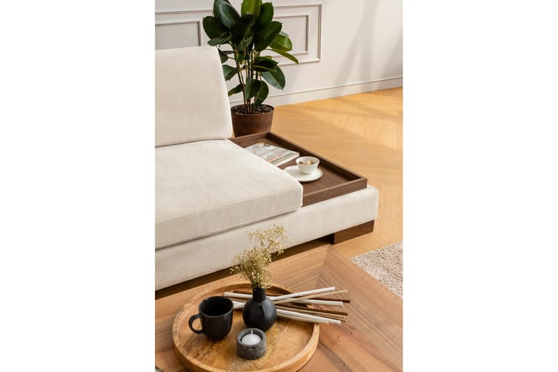 Soffa med Schäslong Nathalie m Pall Vänster - Beige/Natur - Möbler - Soffa - Hörnsoffa