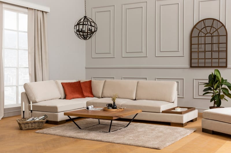 Soffa med Schäslong Nathalie Vänster - Beige/Natur - Möbler - Soffa - Hörnsoffa