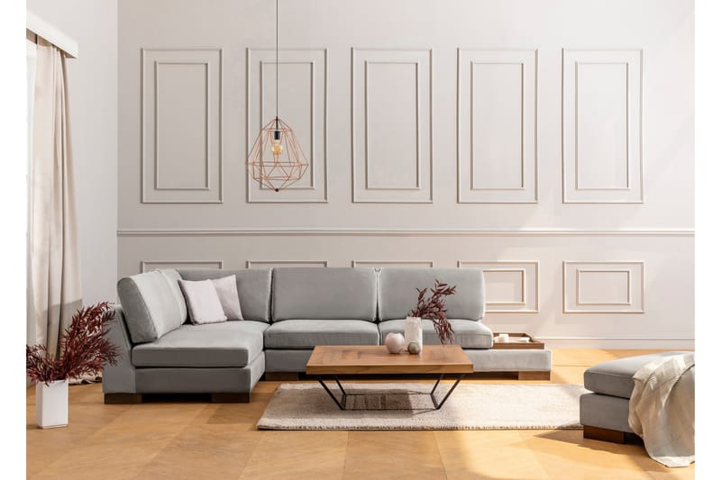 Soffa med Schäslong Nathalie Vänster - Ljusgrå/Natur - Möbler - Soffa - Hörnsoffa