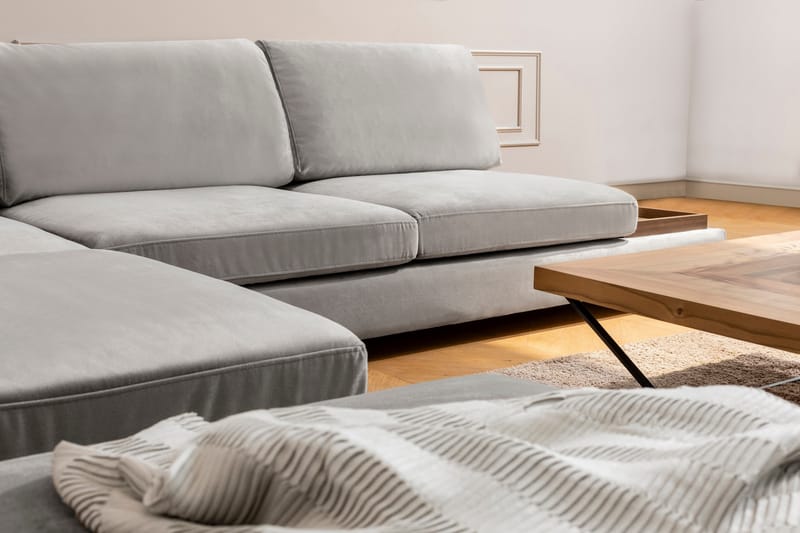 Soffa med Schäslong Nathalie Vänster - Ljusgrå/Natur - Möbler - Soffa - Hörnsoffa