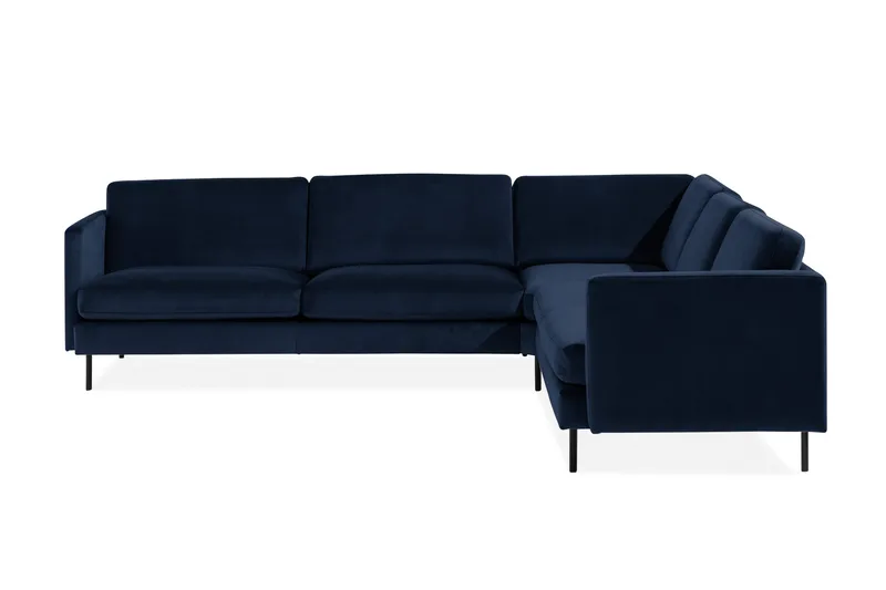 Teodin Hörnsoffa Large Sammet - Blå - Möbler - Soffa - Hörnsoffa