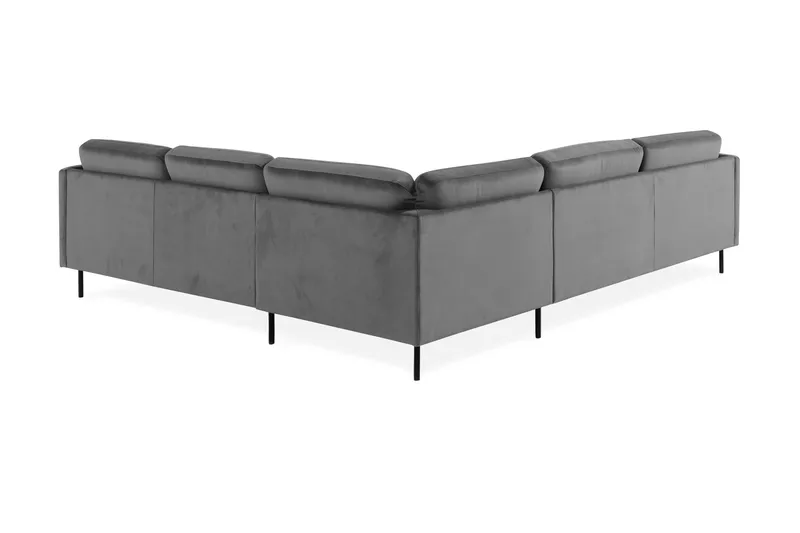 Teodin Hörnsoffa Large Sammet - Ljusgrå - Möbler - Soffa - Hörnsoffa