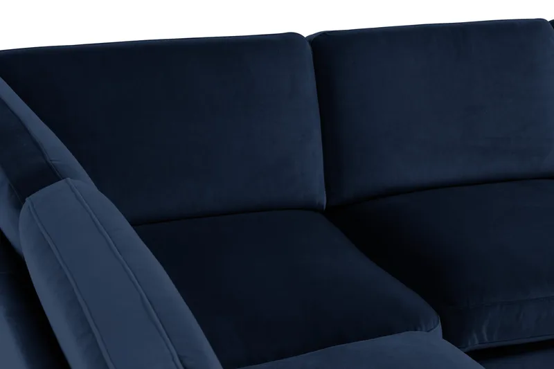 Teodin Hörnsoffa med Divan Höger Sammet - Blå - Möbler - Soffa - Hörnsoffa - Hörnsoffa med divan