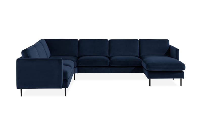 Teodin Hörnsoffa med Divan Höger Sammet, Blå