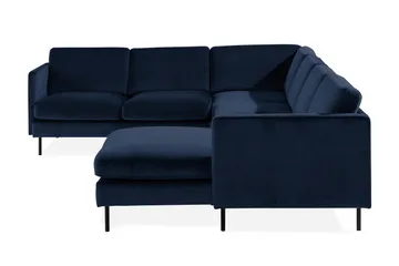Teodin Hörnsoffa med Divan Höger Sammet - Blå - Möbler - Soffa - Hörnsoffa - Hörnsoffa med divan