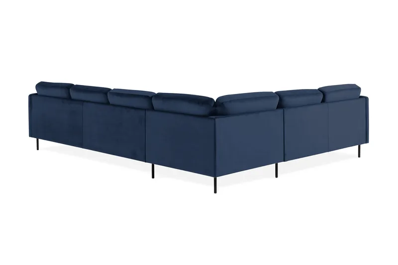 Teodin Hörnsoffa med Divan Höger Sammet - Blå - Möbler - Soffa - Hörnsoffa - Hörnsoffa med divan