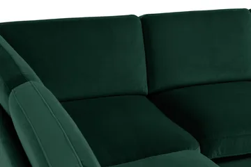 Teodin Hörnsoffa med Divan Höger Sammet - Grön - Möbler - Soffa - Hörnsoffa - Hörnsoffa med divan