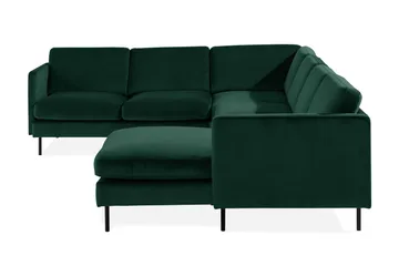Teodin Hörnsoffa med Divan Höger Sammet - Grön - Möbler - Soffa - Hörnsoffa - Hörnsoffa med divan