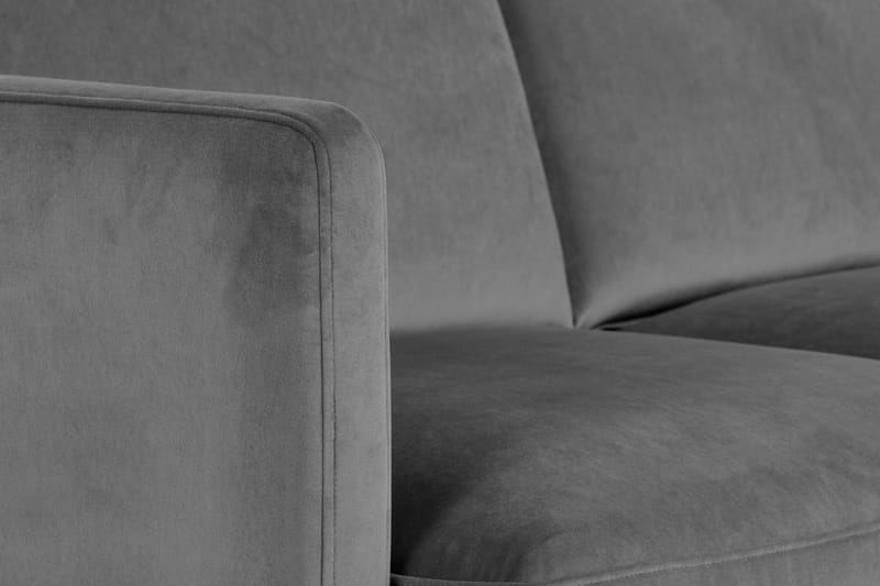 Teodin Hörnsoffa med Divan Höger Sammet - Ljusgrå - Möbler - Soffa - Hörnsoffa - Hörnsoffa med divan