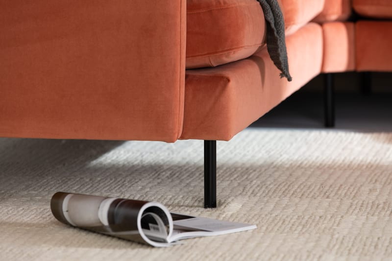 Teodin Hörnsoffa med Divan Höger Sammet - Rosa - Möbler - Soffa - Hörnsoffa - Hörnsoffa med divan