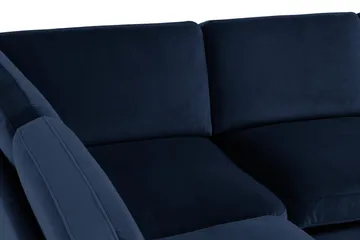 Teodin Hörnsoffa med Divan Vänster Sammet - Blå - Möbler - Soffa - Hörnsoffa - Hörnsoffa med divan