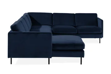 Teodin Hörnsoffa med Divan Vänster Sammet - Blå - Möbler - Soffa - Hörnsoffa - Hörnsoffa med divan