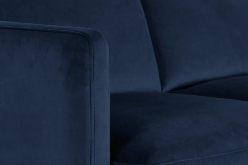 Teodin Hörnsoffa med Divan Vänster Sammet - Blå - Möbler - Soffa - Hörnsoffa - Hörnsoffa med divan