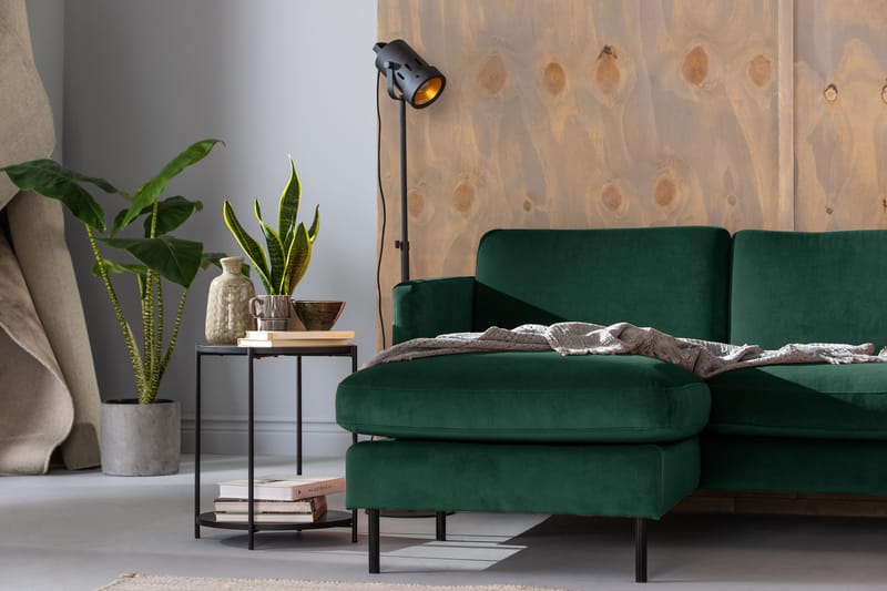 Teodin Hörnsoffa med Divan Vänster Sammet - Grön - Möbler - Soffa - Hörnsoffa - Hörnsoffa med divan