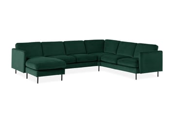 Teodin Hörnsoffa med Divan Vänster Sammet - Grön - Möbler - Soffa - Hörnsoffa - Hörnsoffa med divan