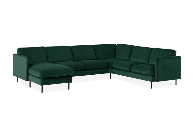 Teodin Hörnsoffa med Divan Vänster Sammet - Grön - Möbler - Soffa - Hörnsoffa - Hörnsoffa med divan