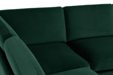 Teodin Hörnsoffa med Divan Vänster Sammet - Grön - Möbler - Soffa - Hörnsoffa - Hörnsoffa med divan