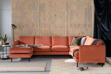 Teodin Hörnsoffa med Divan Vänster Sammet - Rosa - Möbler - Soffa - Hörnsoffa - Hörnsoffa med divan